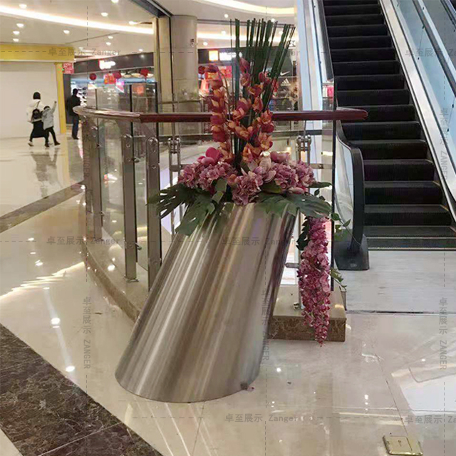 户外金属异形倾斜不锈钢花盆