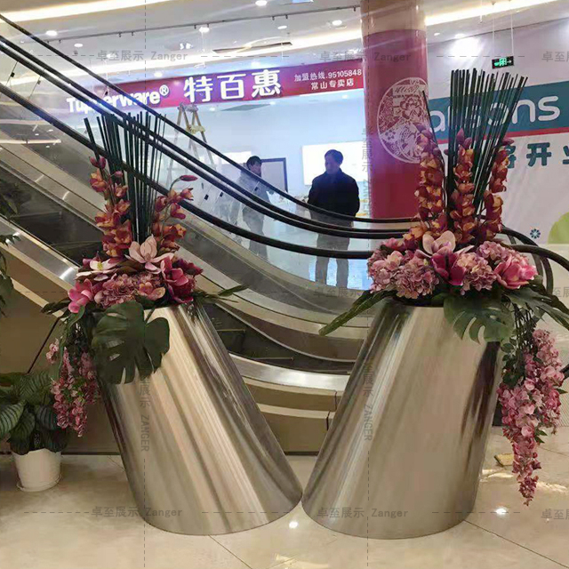 户外金属异形倾斜不锈钢花盆