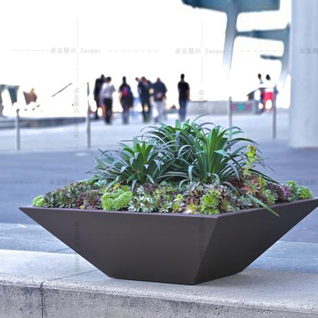烤漆方锥形不锈钢花箱 不锈钢种植箱